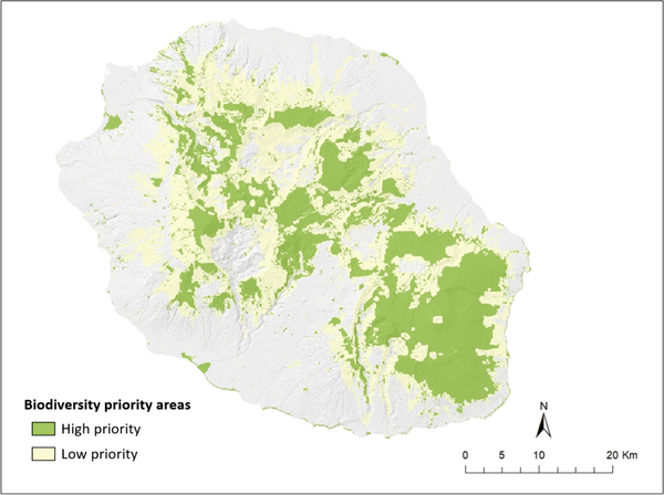 fig. 3. Biodiversity priority areas identified by the project© Fenouillas, P. et al, Biol. Invasions, 2022