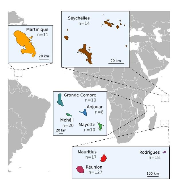 Fig1. Location of the South West Indian Ocean islands© Richard et al., bioRix2020